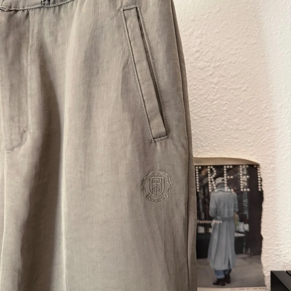 HONOR THE GIFT tan beige khaki nylon wide‎ straight leg trousers pants